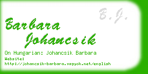 barbara johancsik business card